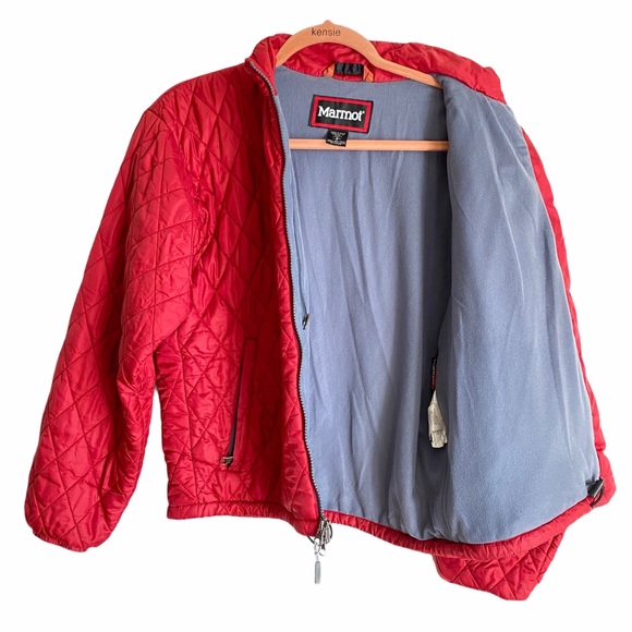 Marmot Primaloft Red Quilted Fleece Puffer Jacket - Picture 3 of 8